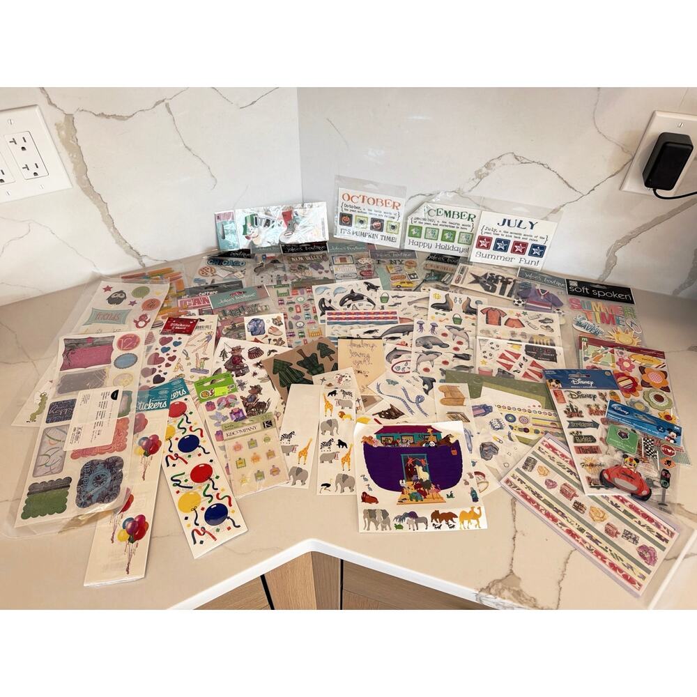 HUNDREDS of Various Vintage Stickers and Embellishments Scrapbooking Crafts